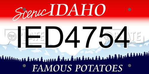 IED4754 Idaho License Plate