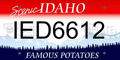 IED6612 Idaho License Plate