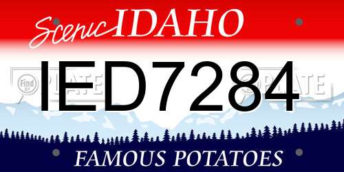 IED7284 Idaho License Plate