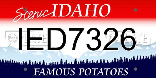 IED7326 Idaho License Plate