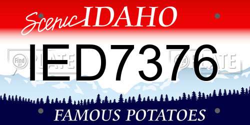 IED7376 Idaho License Plate