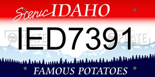 IED7391 Idaho License Plate