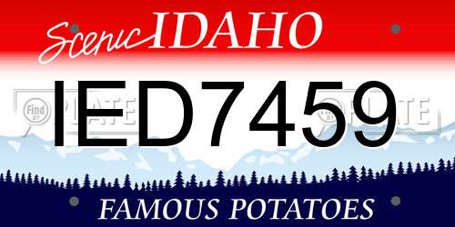 IED7459 Idaho License Plate