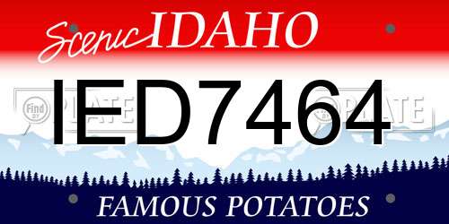 IED7464 Idaho License Plate