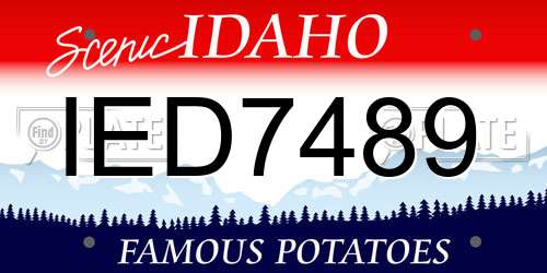IED7489 Idaho License Plate