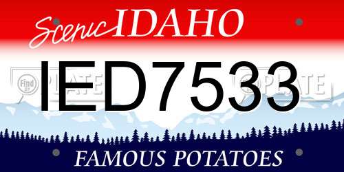 IED7533 Idaho License Plate