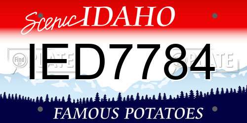 IED7784 Idaho License Plate