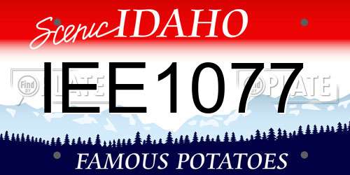 IEE1077 Idaho License Plate