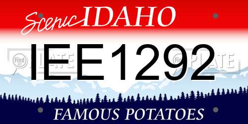 IEE1292 Idaho License Plate