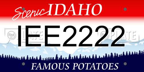 IEE2222 Idaho License Plate