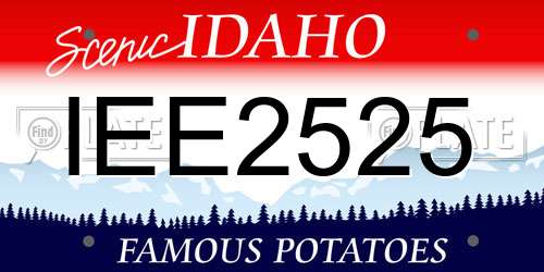 IEE2525 Idaho License Plate