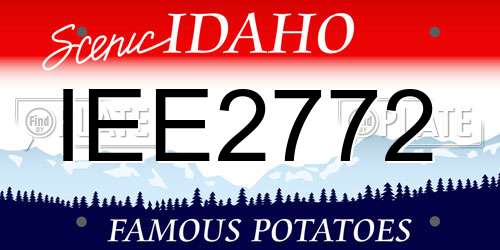 IEE2772 Idaho License Plate