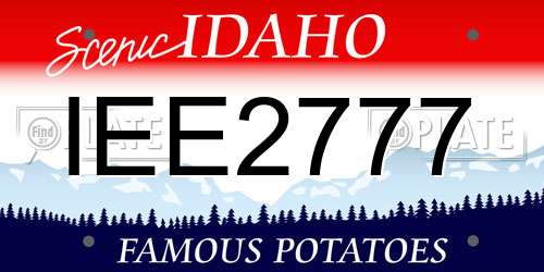 IEE2777 Idaho License Plate