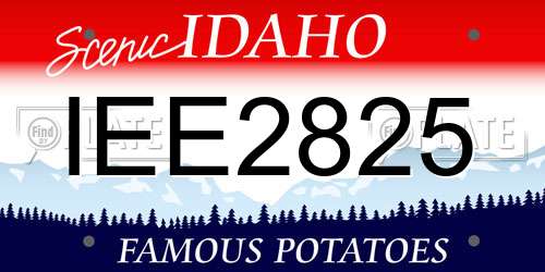 IEE2825 Idaho License Plate