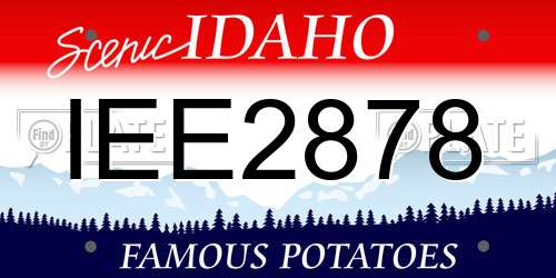 IEE2878 Idaho License Plate