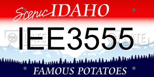 IEE3555 Idaho License Plate