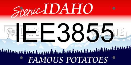 IEE3855 Idaho License Plate