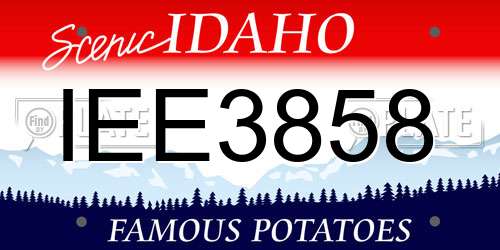 IEE3858 Idaho License Plate