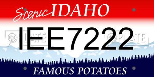IEE7222 Idaho License Plate