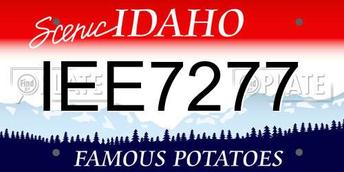 IEE7277 Idaho License Plate