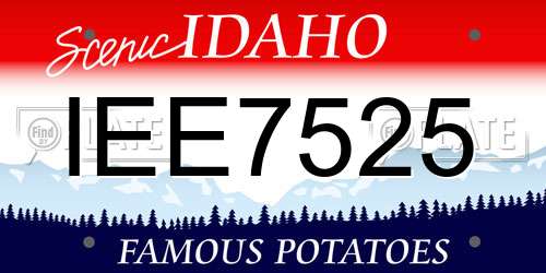 IEE7525 Idaho License Plate