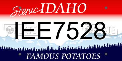 IEE7528 Idaho License Plate