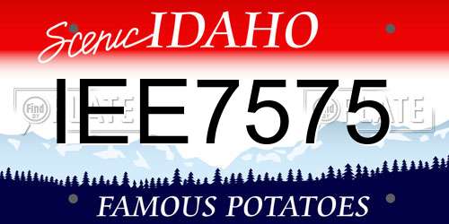 IEE7575 Idaho License Plate