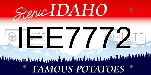 IEE7772 Idaho License Plate