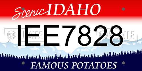 IEE7828 Idaho License Plate