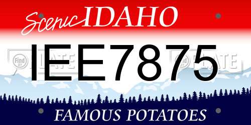 IEE7875 Idaho License Plate