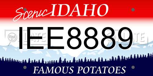 IEE8889 Idaho License Plate