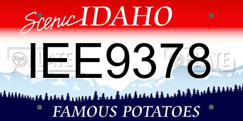IEE9378 Idaho License Plate