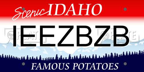 IEEZBZB Idaho License Plate