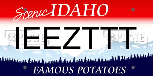 IEEZTTT Idaho License Plate