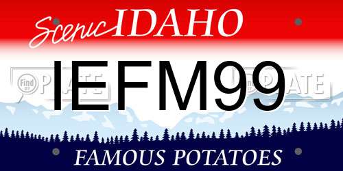 IEFM99 Idaho License Plate