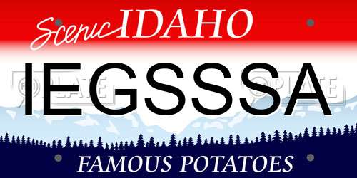IEGSSSA Idaho License Plate