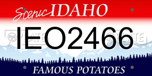 IEO2466 Idaho License Plate