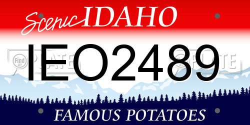 IEO2489 Idaho License Plate