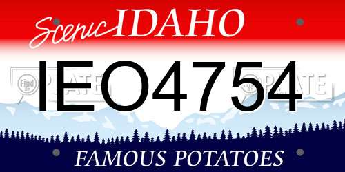 IEO4754 Idaho License Plate