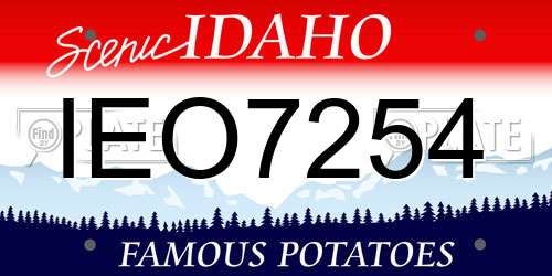 IEO7254 Idaho License Plate