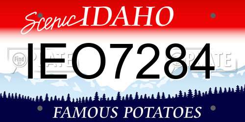 IEO7284 Idaho License Plate