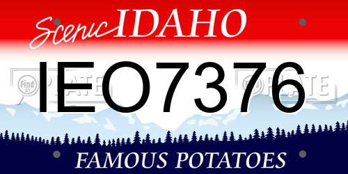 IEO7376 Idaho License Plate