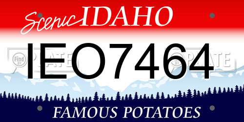 IEO7464 Idaho License Plate