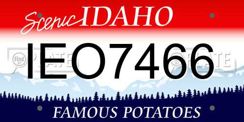 IEO7466 Idaho License Plate