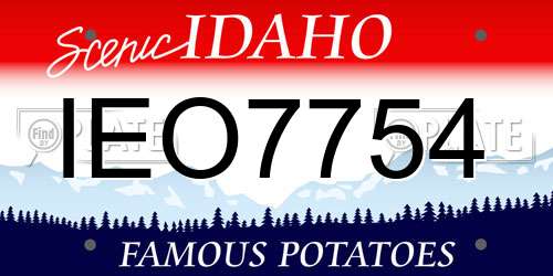 IEO7754 Idaho License Plate