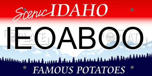 IEOABOO Idaho License Plate