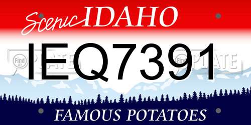 IEQ7391 Idaho License Plate