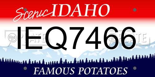 IEQ7466 Idaho License Plate
