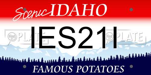 IES21I Idaho License Plate