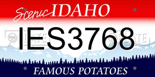 IES3768 Idaho License Plate